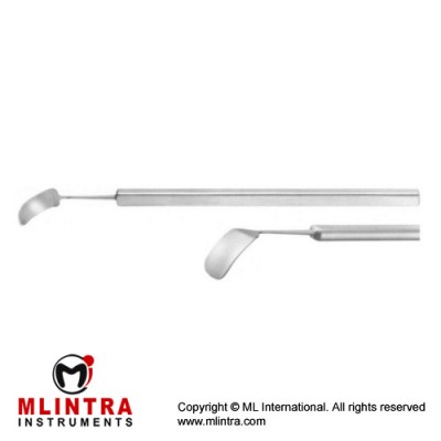 Helveston Tissue Retractor Thin Curved Blade Stainless Steel, 12.5 cm - 5" Blade Width 9 mm